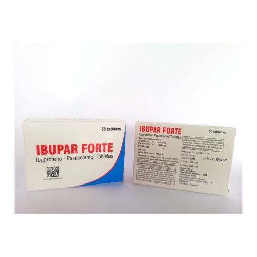 Ibupar Forte – Paracetamol 400 mg + Ibuprofeno 400 mg, caja x 30 tabletas