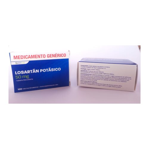 Losartán potásico 50 mg – Tabletas recubiertas, caja x 100