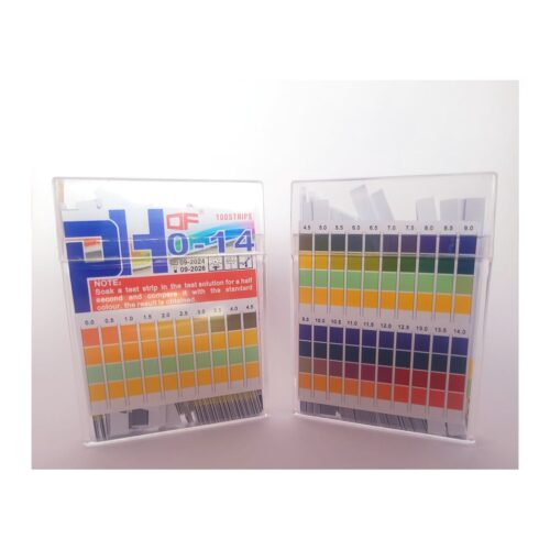 Tiras de pH 0-14 – caja x 100 tiras